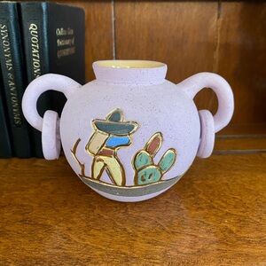 Ceramica Gardial southwestern style pottery vase with 24k gold